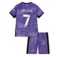 Liverpool Luis Diaz #7 Tredjeställ Barn 2023-24 Korta ärmar (+ Korta byxor)